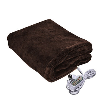 USB отопление Машинно пране за пътуване за разтегателен диван 3 нива Преносимо електрическо одеяло Зимно топло меко плюшено шалте за кола Къмпинг