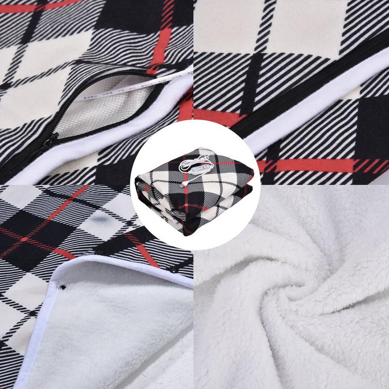 USB elektrická vyhrievaná deka, teplý šál, flanelová deka, nositeľná kockovaná deka 140x80cm, zimná teplá domáca vyhrievacia deka
