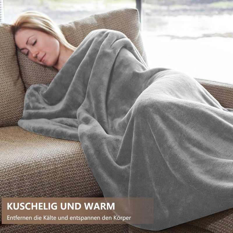 Flanelová elektrická deka s americkou zástrčkou, multifunkčná, umývateľná, 6 úrovní ohrevu, automatické vypnutie, vyhrievacia deka