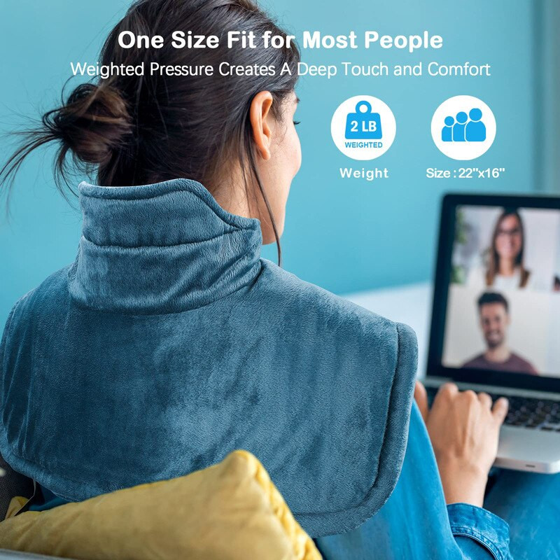 Zimné teplé nositeľné elektrické prikrývky, vyhrievacie šálové prikrývky, flanelové elektrotermálne prikrývky s ramennými vypchávkami