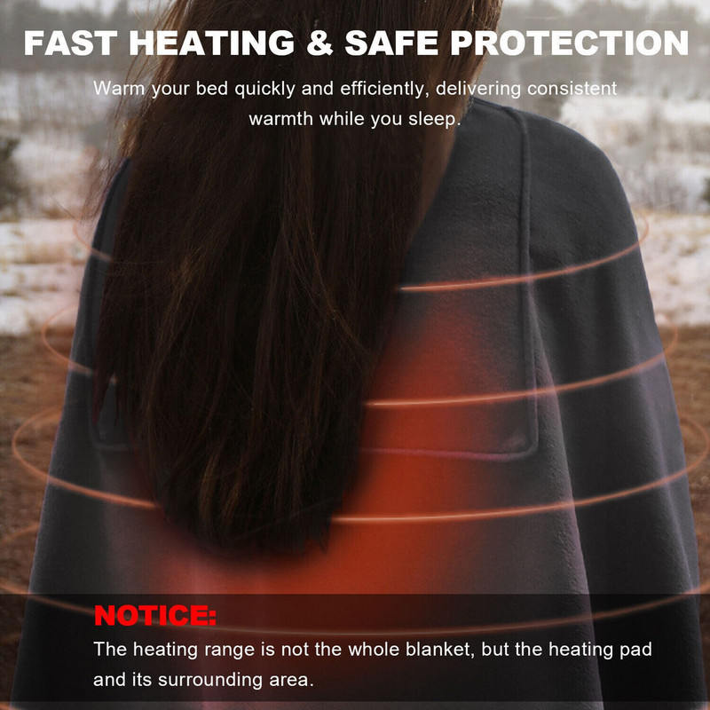 Elektricky vyhrievaná deka, šál, mäkká zimná teplá, umývateľná, USB, bezpečné ovládanie načasovania, udržiavanie tepla, šál, sukňa, kryt na nohy, prikrývky