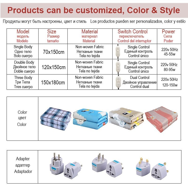 Elektrická deka 220V hrubší ohrievač dvojitý ohrievač tela 180*150cm vyhrievaný matrac termostat elektrická vyhrievacia deka