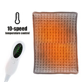 Elektrická vyhrievacia podložka s eu zástrčkou, automatické vypnutie, 10 teplotných úrovní, super mäkká vyhrievaná deka na chrbát, ramená, krk, brucho