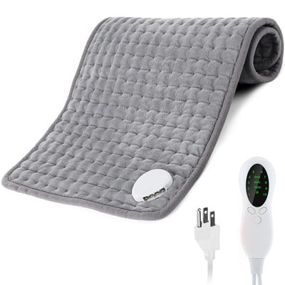 Elektrická vyhrievacia podložka s eu zástrčkou, automatické vypnutie, 10 teplotných úrovní, super mäkká vyhrievaná deka na chrbát, ramená, krk, brucho