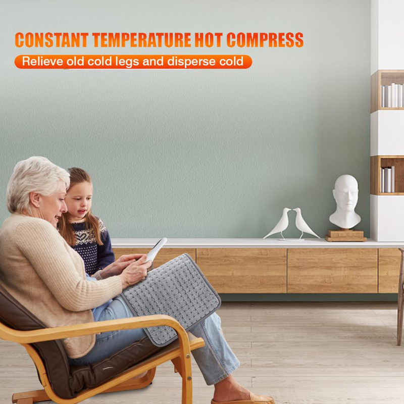 Elektrická vyhrievacia podložka s eu zástrčkou, automatické vypnutie, 10 teplotných úrovní, super mäkká vyhrievaná deka na chrbát, ramená, krk, brucho