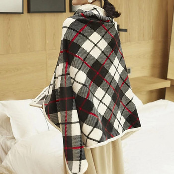Регулируемо време USB електрическо отопляемо одеяло Топъл шал Фланелено одеяло 140x80cm Зимно топло домашно отоплително одеяло