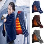 100x70cm USB încălzire electrică șal iarnă încălzit temperatură pluș fleece fermoar pătură electrică coral