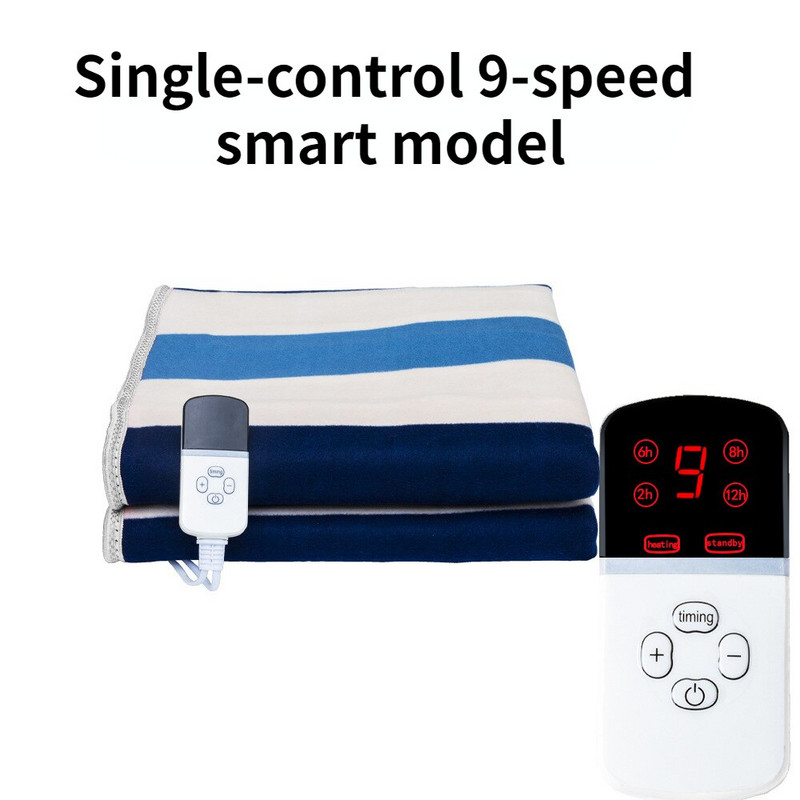Elektrická deka, hrubá dvojitá, jednoduchá elektrická matraca, jednoduché dvojité ovládanie, 9 prevodových stupňov, inteligentné načasovanie, zimná teplá vykurovacia deka