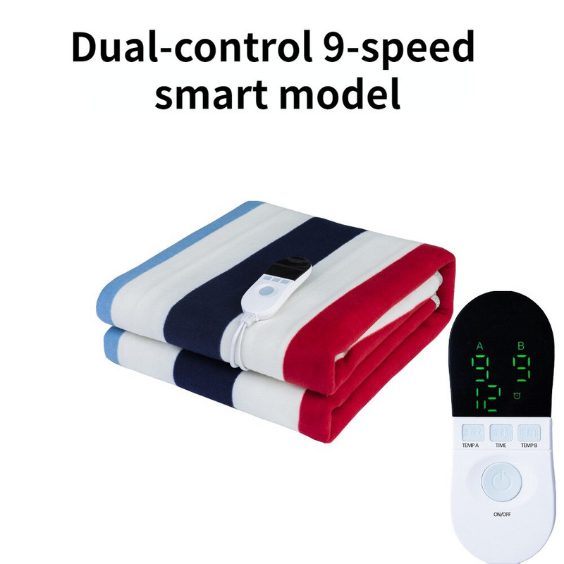 Elektrická deka, hrubá dvojitá, jednoduchá elektrická matraca, jednoduché dvojité ovládanie, 9 prevodových stupňov, inteligentné načasovanie, zimná teplá vykurovacia deka