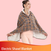 USB elektrická vyhrievacia deka, teplá šatka, plyšová, koralový flís, 3 rýchlosti, nastavenie teploty, zimná, veľká, 170 x 68 cm, zips, prateľná