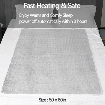 Θερμαινόμενη κουβέρτα Ηλεκτρική ριχτάρι-μαλακή φανέλα Ηλεκτρική κουβέρτα γρήγορης θέρμανσης με 6 επίπεδα θέρμανσης & 8 ρυθμίσεις ώρας