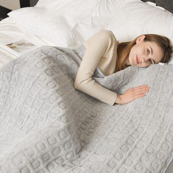 Отопляемо одеяло Електрическо меко фланелено бързо загряващо електрическо одеяло с 6 нива на нагряване и 8 настройки за време