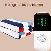 Zahustená 8-stupňová inteligentná elektrická deka pre domácnosť s jednou posteľou, dvojité ovládanie, časovanie vypnutia, elektrická vykurovacia deka