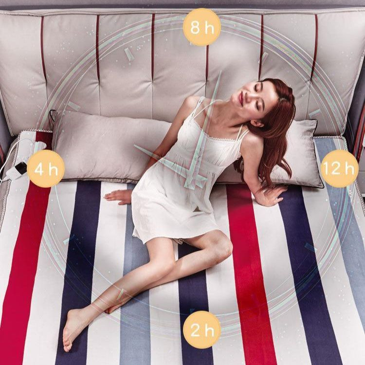 Zahustená 8-stupňová inteligentná elektrická deka pre domácnosť s jednou posteľou, dvojité ovládanie, časovanie vypnutia, elektrická vykurovacia deka