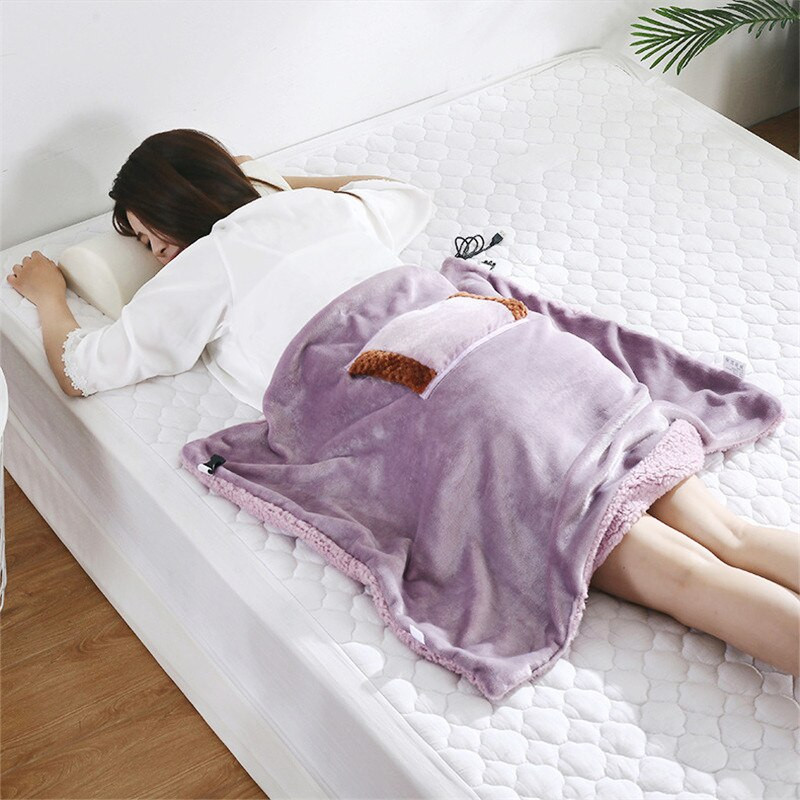 Elektrická deka s USB, mäkká hrubšia ohrievacia podložka, ohrievač postelí, prateľná v práčke, termostat, zimná vykurovacia podložka do domácej kancelárie 60x80cm