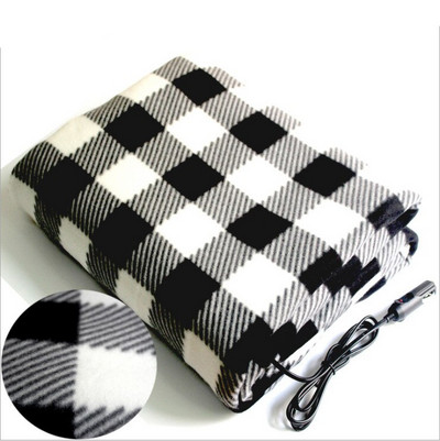 Pătură de încălzire auto 12V încălzită iarna 145X100cm zăbrele Economisire energie Pătură electrică caldă pentru mașină temperatură constantă