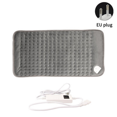 Úľava od bolesti, nastaviteľná teplota, praktické načasovanie, pre chrbát, US EU zástrčka, tepelná terapia, 6-úrovňová vyhrievacia podložka, mäkká flanelová, univerzálna