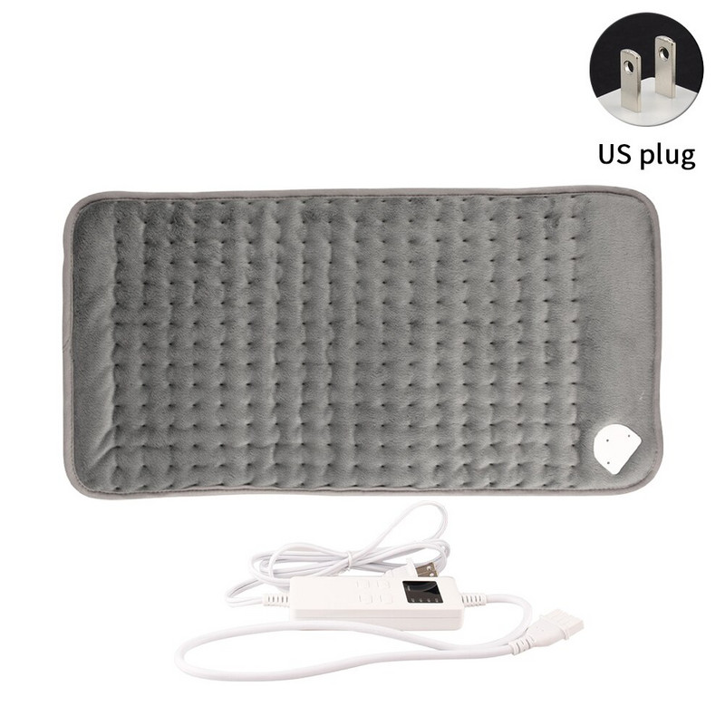 Úľava od bolesti, nastaviteľná teplota, praktické načasovanie, pre chrbát, US EU zástrčka, tepelná terapia, 6-úrovňová vyhrievacia podložka, mäkká flanelová, univerzálna