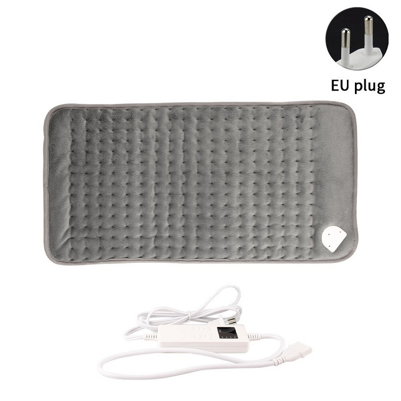 Úľava od bolesti, nastaviteľná teplota, praktické načasovanie, pre chrbát, US EU zástrčka, tepelná terapia, 6-úrovňová vyhrievacia podložka, mäkká flanelová, univerzálna
