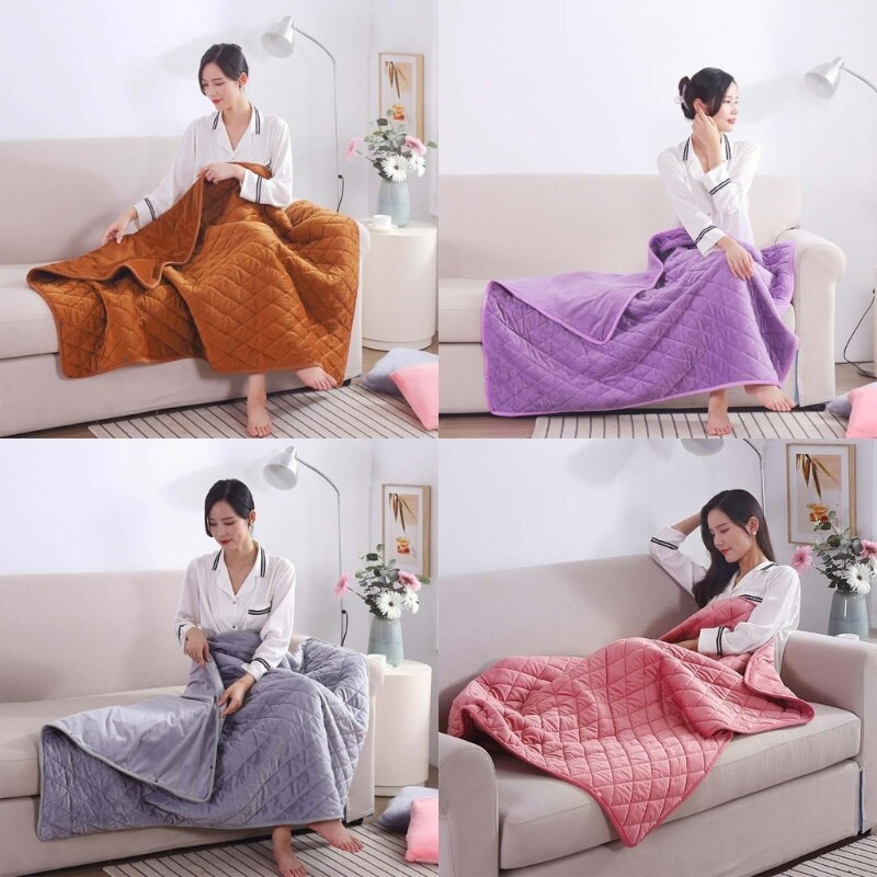 Електрическо отопляемо одеяло с 3 нива на отопление Меко нагревателно шалте с бързо нагряване Използване за домашен офис Зимен нагревател B03E