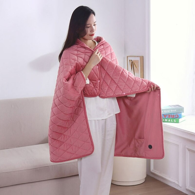 Електрическо отопляемо одеяло с 3 нива на отопление Меко нагревателно шалте с бързо нагряване Използване за домашен офис Зимен нагревател B03E