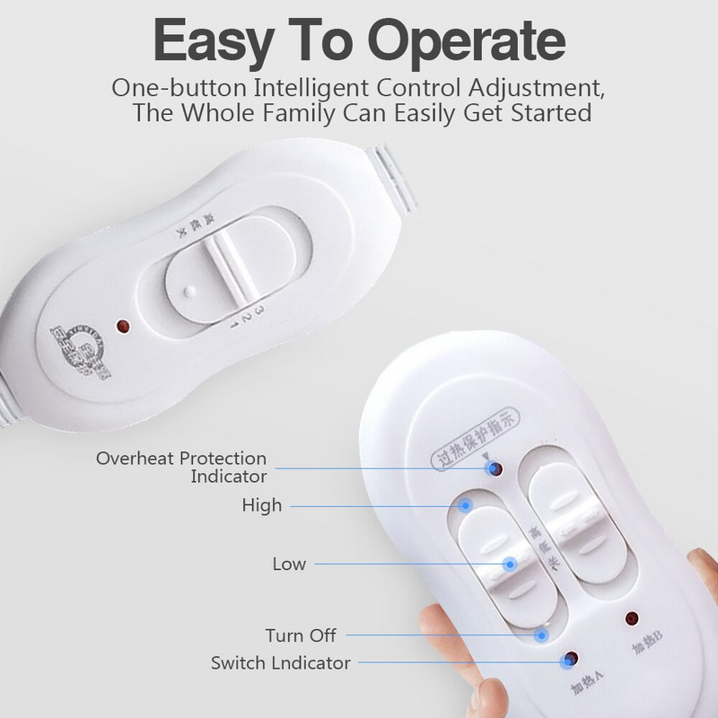 220V elektromos fűtött takaró vastagabb melegítő takaró téli melegítő dupla test melegítőhöz 150*120cm elektromos matrac termosztát