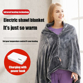 USB elektrická vyhrievacia deka, teplá šatka, korálový fleece, plyšová, 3-rýchlostná nastaviteľná teplota, bezdrôtová zimná udržiavacia teplá podložka, šálová deka