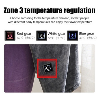 USB Електрическо нагревателно одеяло Топъл шал Коралов флис Плюшено 3-скоростно регулиране на температурата Wireles Winter Keep Warm Pad Шал Одеяло