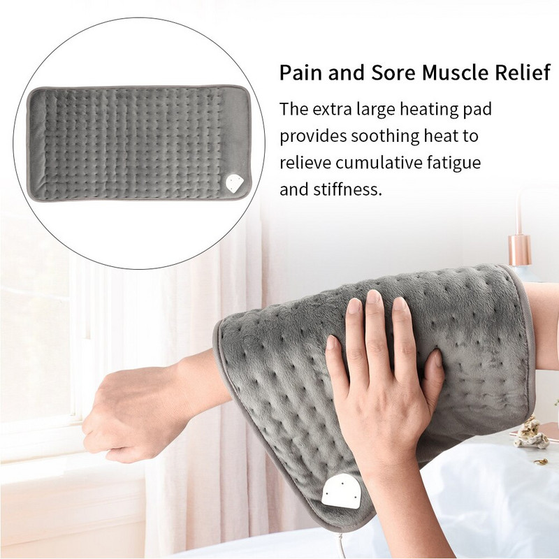 Elektrická deka na úľavu od bolesti, vyhrievacia podložka s načasovaním zástrčky US EU, pre chrbát, 6-úrovňová elektrická vyhrievacia podložka