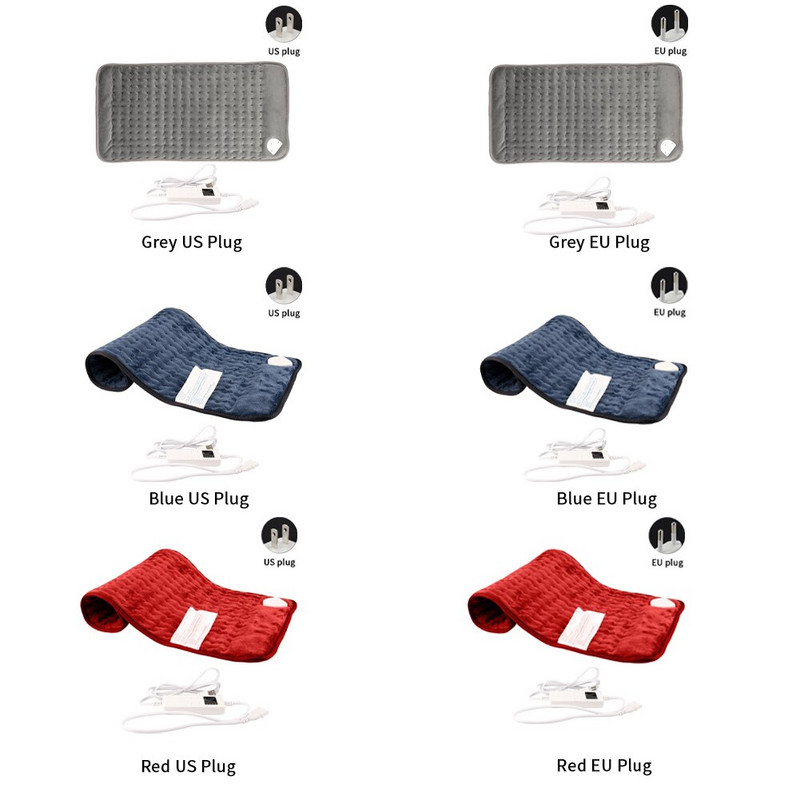 Elektrická deka na úľavu od bolesti, vyhrievacia podložka s načasovaním zástrčky US EU, pre chrbát, 6-úrovňová elektrická vyhrievacia podložka