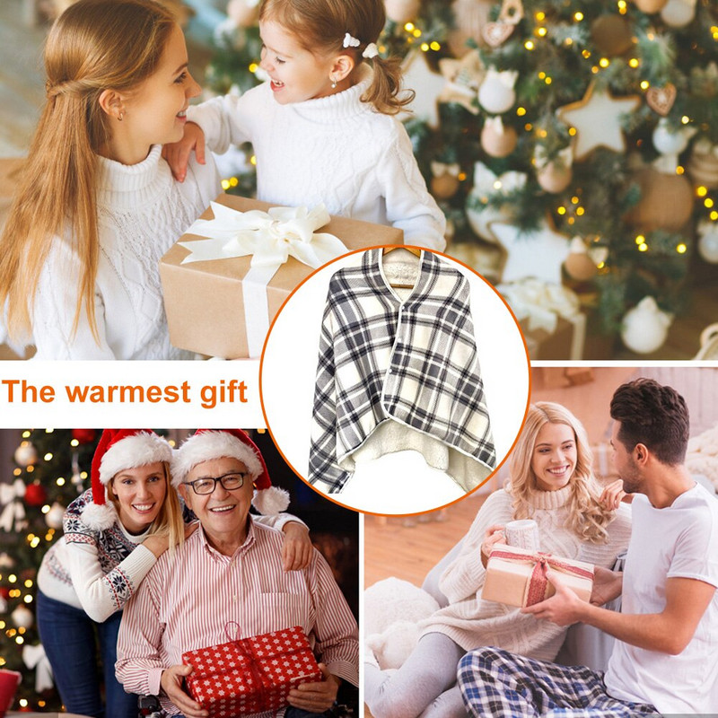 Elektrický matrac s teplým kobercom, 3 nastavenia teploty, teplý šál, mäkká ochrana proti chladu pre vnútorné a vonkajšie použitie, multifunkčná vykurovacia deka