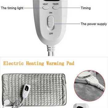 Електрическа нагревателна подложка Одеяло Таймер Физиотерапевтична нагревателна подложка за рамо, врат, гръбначен стълб, облекчаване на болката в краката Зимно топло (Eu Plug)