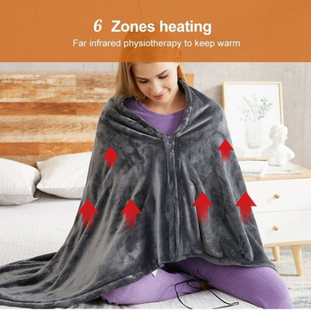 Θερμαινόμενο ζεστό σάλι Ηλεκτρική θερμαινόμενη βελούδινη κουβέρτα Θερμαινόμενη κάπα Θερμαινόμενη κουβέρτα αγκαλιάς Coral Flannel Θερμότερη θερμαινόμενη κουβέρτα USB