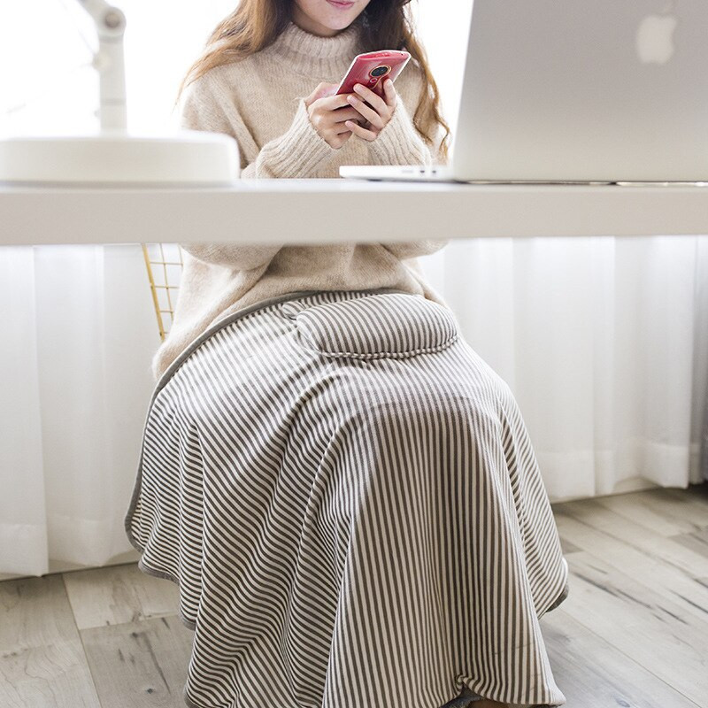 Návlek na kolená, plyšový flanel, prenosný, elektrický, ohrievací, nastaviteľný s vreckom, závesná vyhrievacia deka do domácej kancelárie