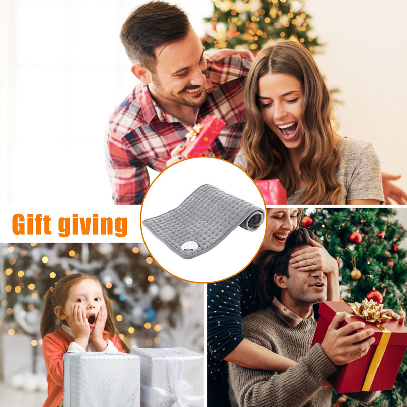 Zimná ohrievacia deka, 10-stupňové vyhrievacie podložky na telo, prateľná v práčke, vyhrievacia podložka na úľavu od bolesti kĺbov, zimný darček pre rodinu