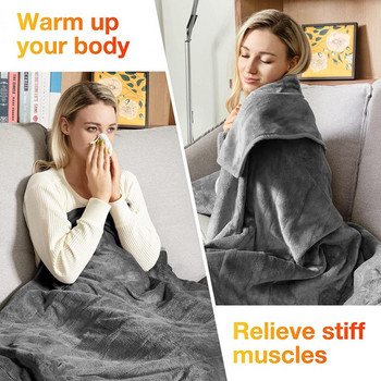 Модно отопляемо наметало Безопасно нагревателно одеяло Меко USB електрическо отопление Одеяло за скута Зимни аксесоари Разсейва студа
