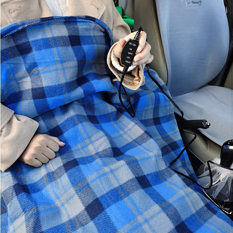 Elektrická vyhrievaná deka do auta pre vodiča s 12V zástrčkou do zapaľovača 145x100cm teplá deka vykurovacie koberce rohožka zimná ohrievač tela