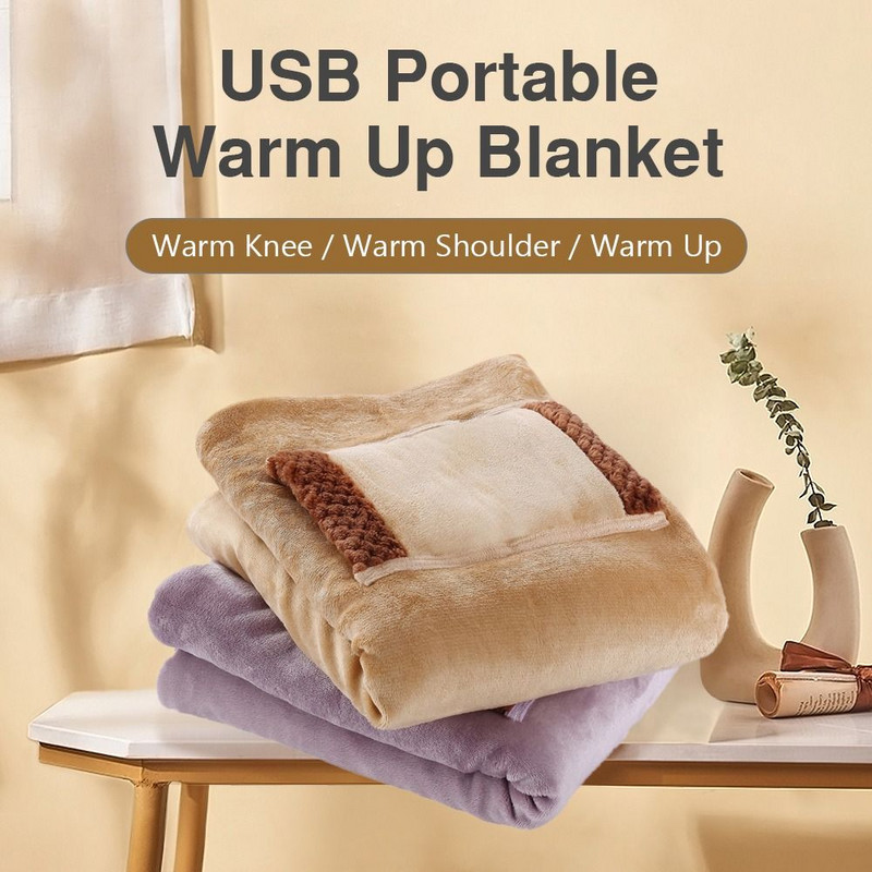 1 buc. Pătură electrică USB, iarnă, moale, mai groasă, Încălzitor de pat, lavabil la mașină, termostat, covoraș de încălzire electrică pentru birou acasă