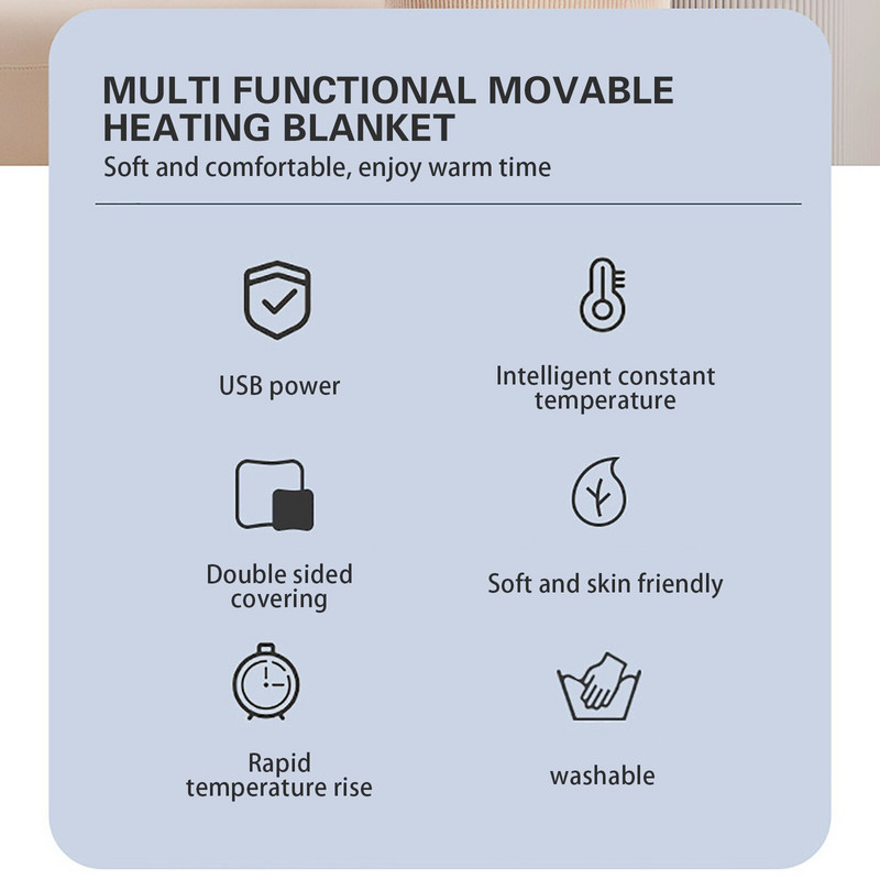 Zimná elektrická deka, hrubší ohrievač, dvojitý ohrievač tela, 75x120 cm, vyhrievaná deka, termostat, elektrická vyhrievacia deka