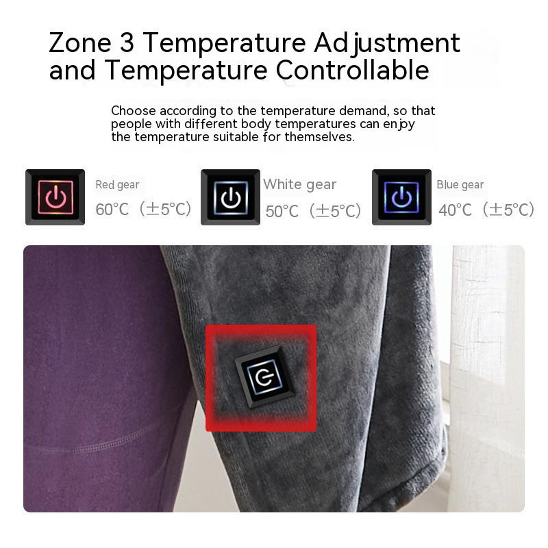 Зимно по-топло електрическо одеяло Плюшено отопляемо одеяло Одеяло за дрямка за офис Одеяло за легло с подгряване на шал за стая, захранвано от Power Bank