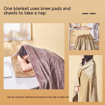 Електрическо одеяло с термостат USB зареждане Плюшено отопляемо одеяло Зимно топло Одеяло за дрямка Отопляем шал Одеяло за легло за
