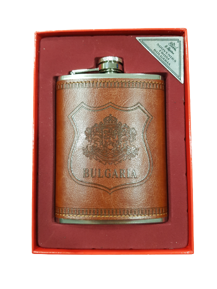 Бутилка Ahelos, България, За алкохол, Метал/Еко кожа