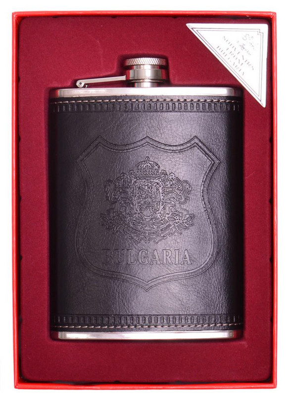 Бутилка Ahelos, България, За алкохол, Метал/Еко кожа