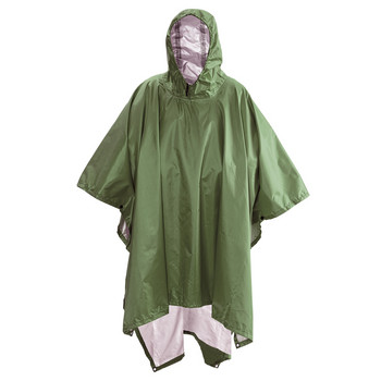 Φορητό πολυλειτουργικό 3 σε 1 αδιάβροχο παλτό πεζοπορίας κάμπινγκ Raincoat Poncho Mat Τέντα Ανθεκτικό εξοπλισμό βροχής για δραστηριότητες σε εξωτερικούς χώρους