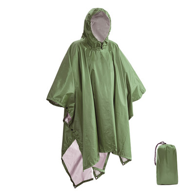 Φορητό πολυλειτουργικό 3 σε 1 αδιάβροχο παλτό πεζοπορίας κάμπινγκ Raincoat Poncho Mat Τέντα Ανθεκτικό εξοπλισμό βροχής για δραστηριότητες σε εξωτερικούς χώρους