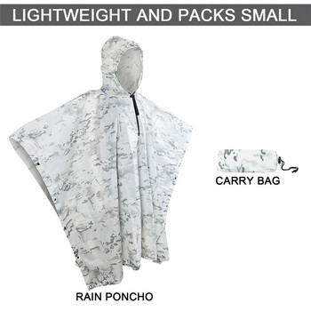 Υπαίθρια αδιάβροχα με κουκούλα Camo Poncho Στρατού Τακτικό Αδιάβροχο Κάμπινγκ Πεζοπορία Κυνήγι Κοστούμι Παρατήρησης Πτηνών Ταξίδι Rain Gears
