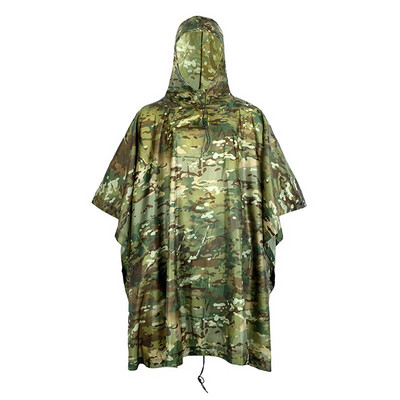 Υπαίθρια αδιάβροχα με κουκούλα Camo Poncho Στρατού Τακτικό Αδιάβροχο Κάμπινγκ Πεζοπορία Κυνήγι Κοστούμι Παρατήρησης Πτηνών Ταξίδι Rain Gears