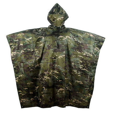 Υπαίθρια αδιάβροχα με κουκούλα Camo Poncho Στρατού Τακτικό Αδιάβροχο Κάμπινγκ Πεζοπορία Κυνήγι Κοστούμι Παρατήρησης Πτηνών Ταξίδι Rain Gears