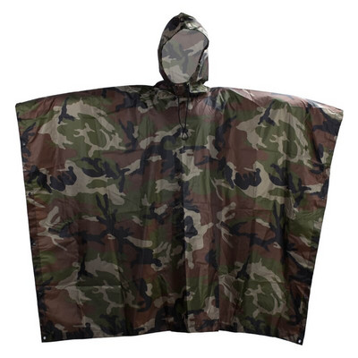 Υπαίθρια αδιάβροχα με κουκούλα Camo Poncho Στρατού Τακτικό Αδιάβροχο Κάμπινγκ Πεζοπορία Κυνήγι Κοστούμι Παρατήρησης Πτηνών Ταξίδι Rain Gears