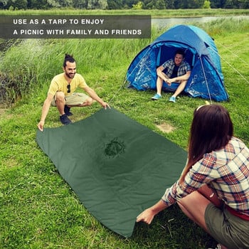Многофункционален дъждобран Военен водоустойчив дъждобран Survival Poncho Outdoor Camping Tent Mat за лов на открито Туризъм